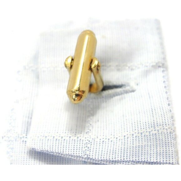 Signed Anson 12K Gold Filled Smooth Curved Rectangle Cufflinks - Picture 10 of 10